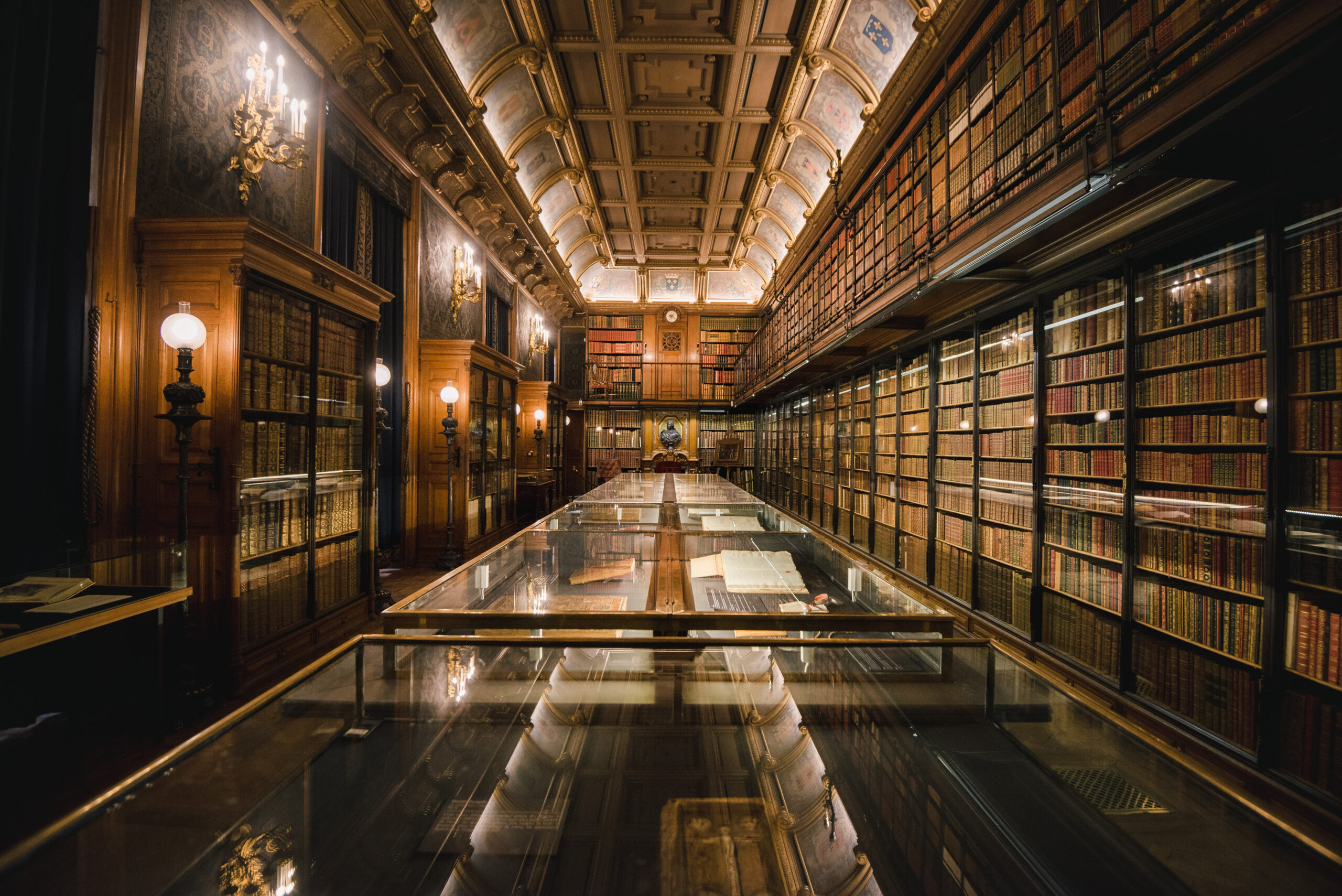 An old library full of books